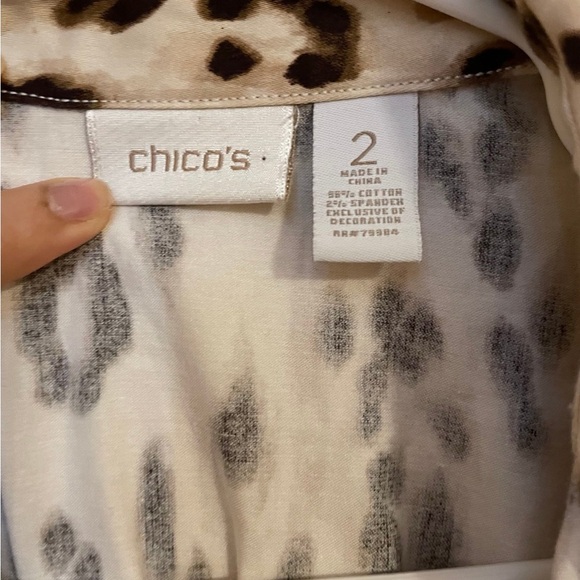 Chico’s Leopard Print Jean Jacket - Picture 3 of 6